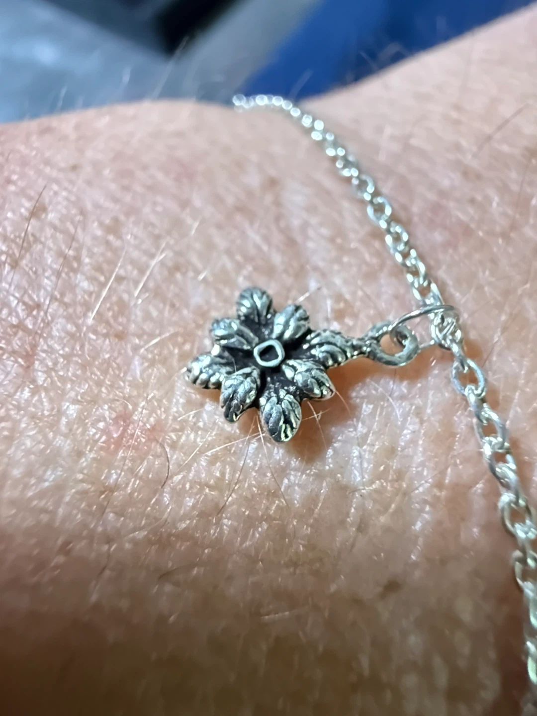 Sterling Silver Anklet with Floral Charms - photo 3