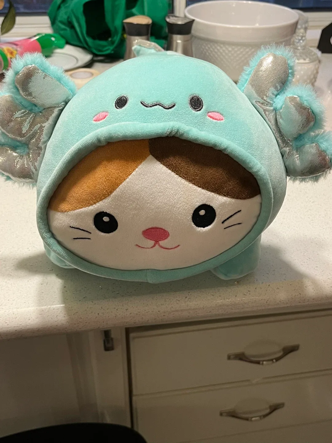 Axolotl cat plushie