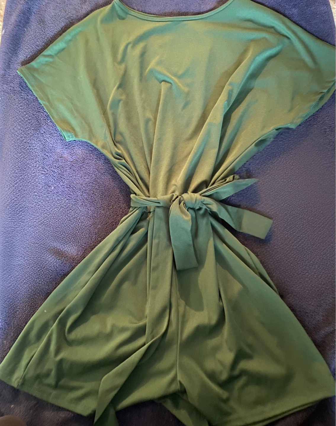 Olive Green Romper with Tie Waist