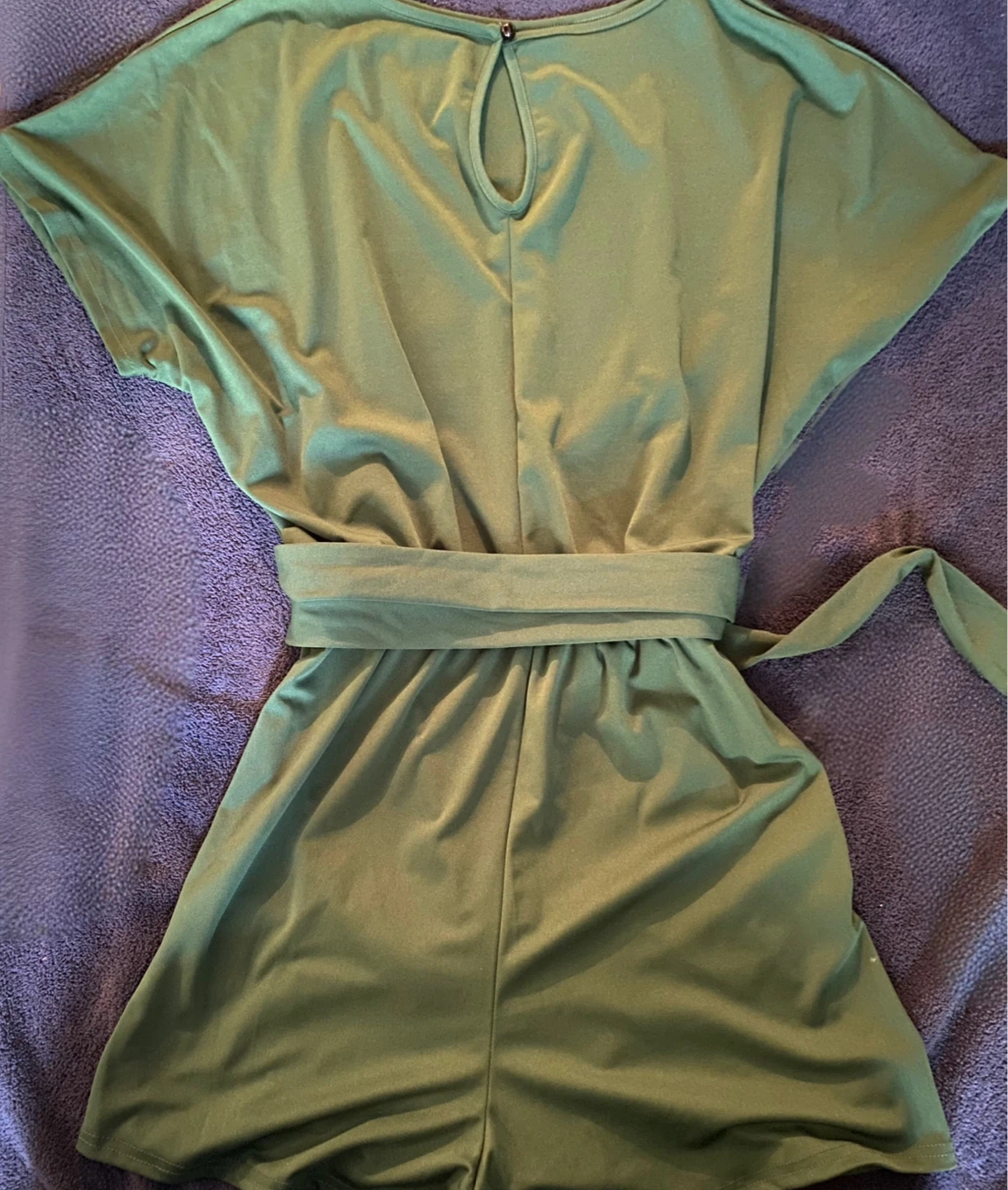 Olive Green Romper with Tie Waist - photo 2