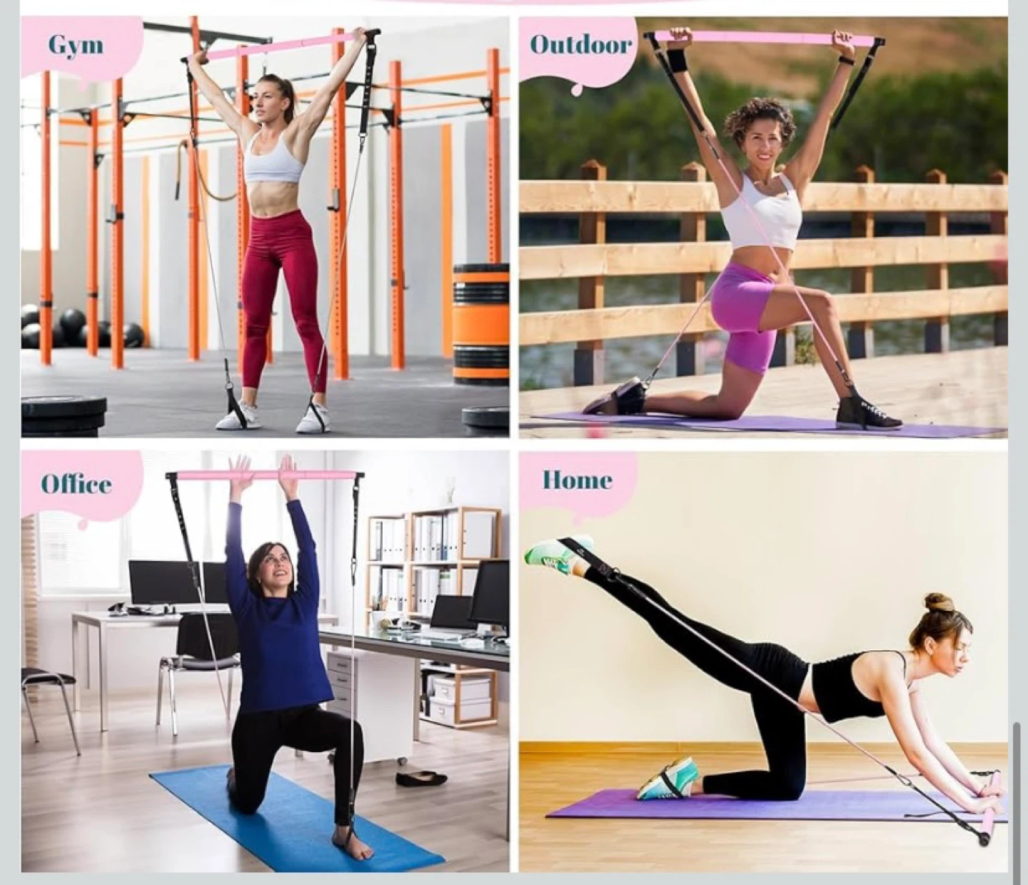 New Pilates Yoga Bar Kit with Resistance Bands - photo 4