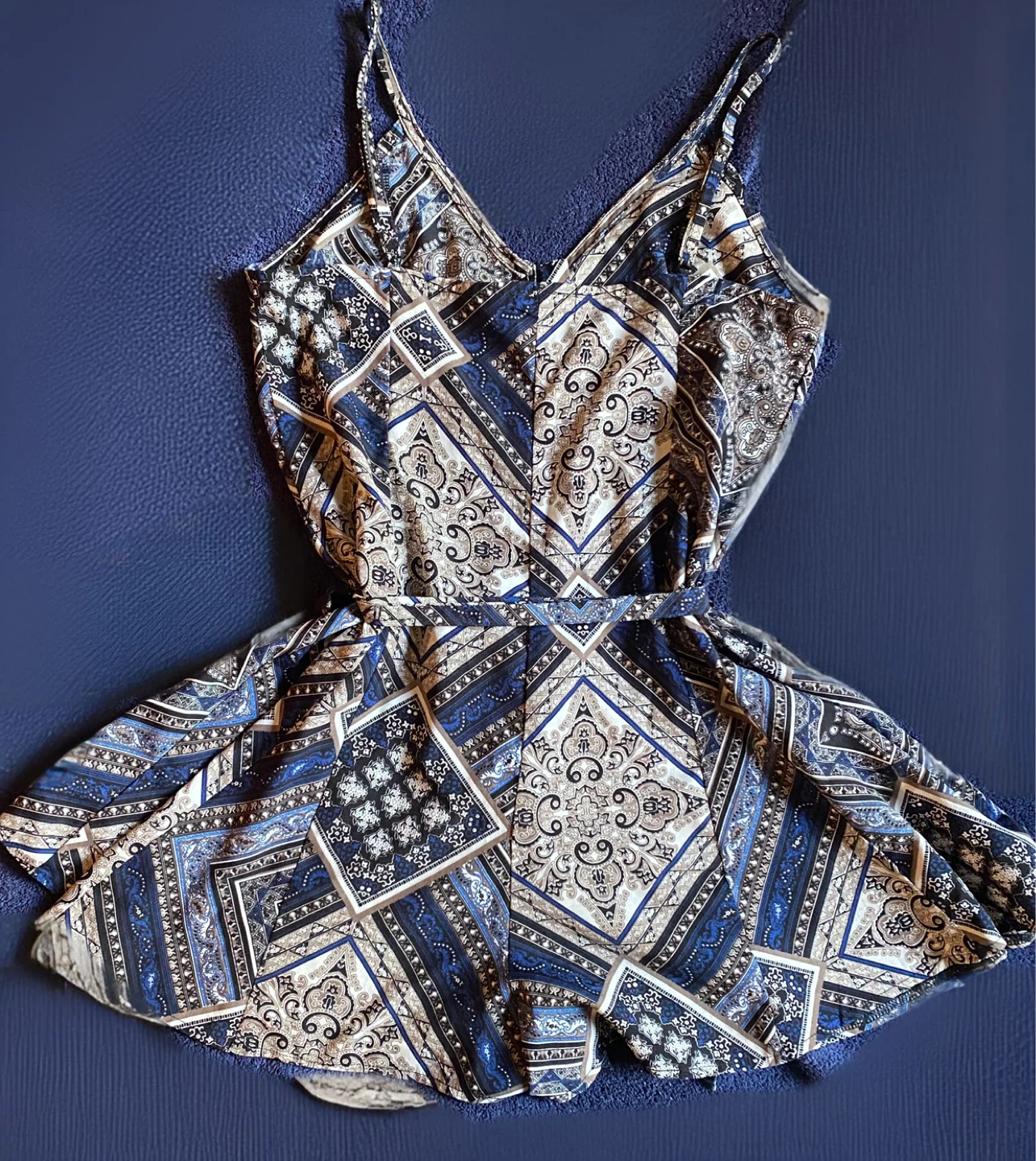 Blue Patterned Romper - photo 2