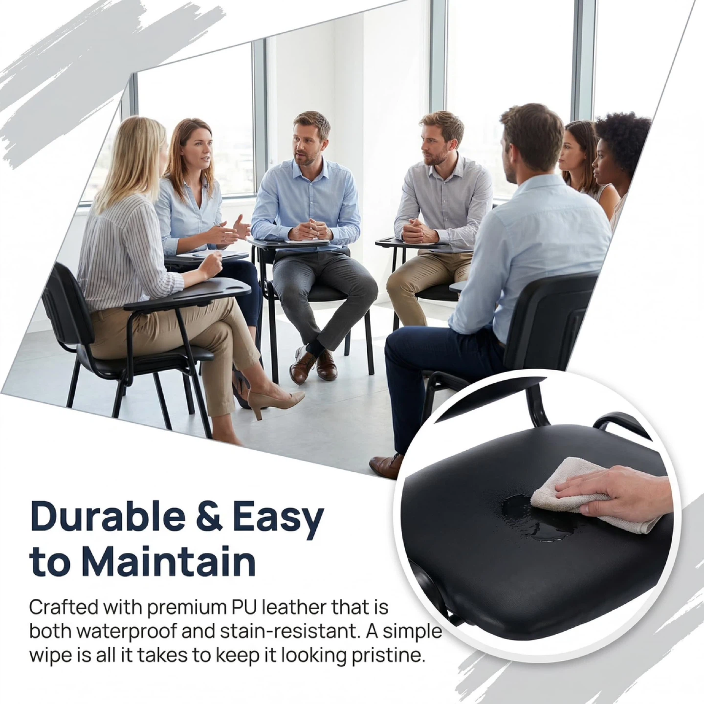 HNY Black Tablet Arm Chairs Set of 5 - photo 4