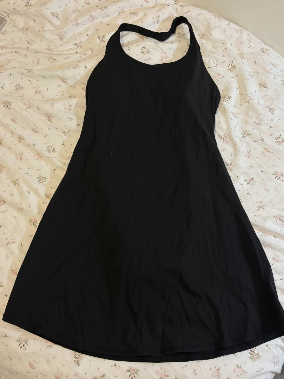 Black Athletic Skirt Dress with Built-in Shorts