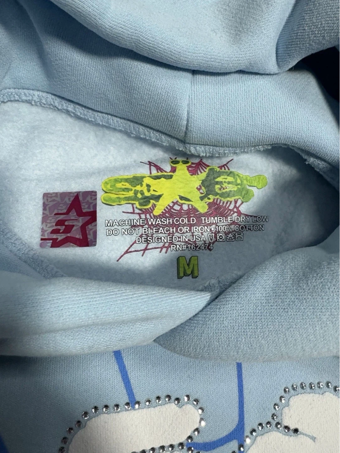 Spider Worldwide Hoodie Light Blue Size M - photo 4