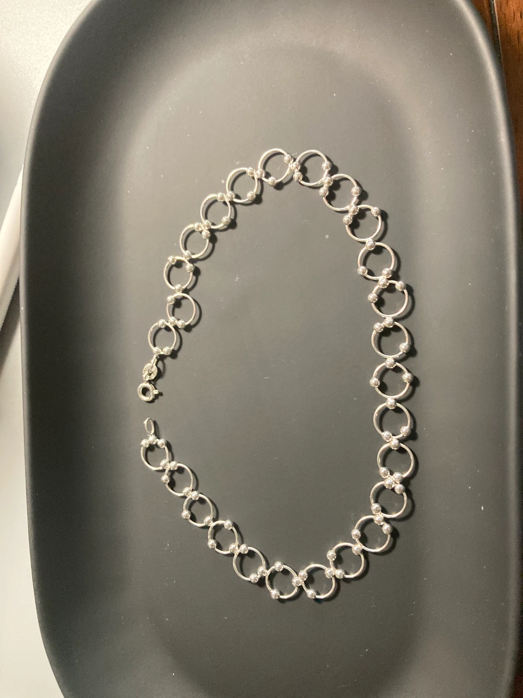Sterling Silver  Circle Link Anklet