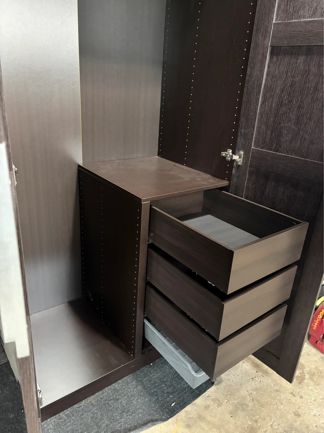 Dark Double Door Wardrobe with Drawers - photo 5