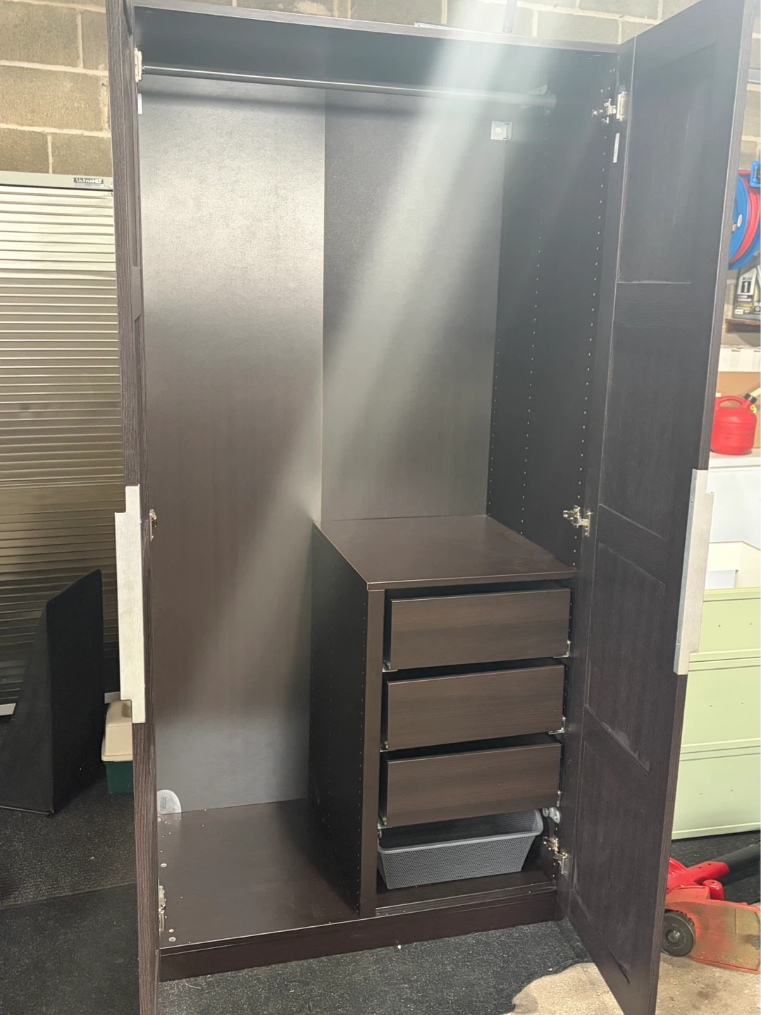 Dark Double Door Wardrobe with Drawers - photo 2