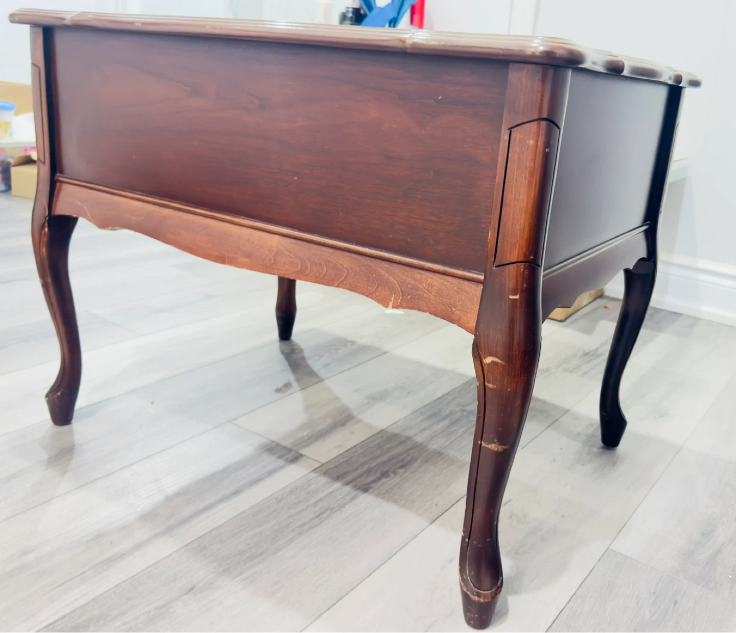 Vintage Wooden End Table with Two Drawers - photo 4
