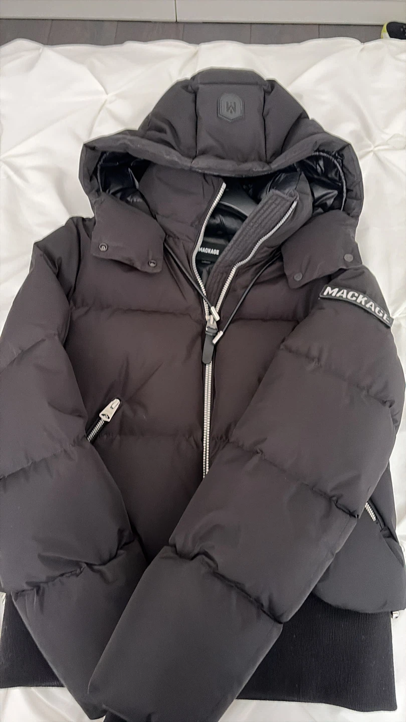 MACKAGE Black Down Puffer Jacket with Hood - photo 2