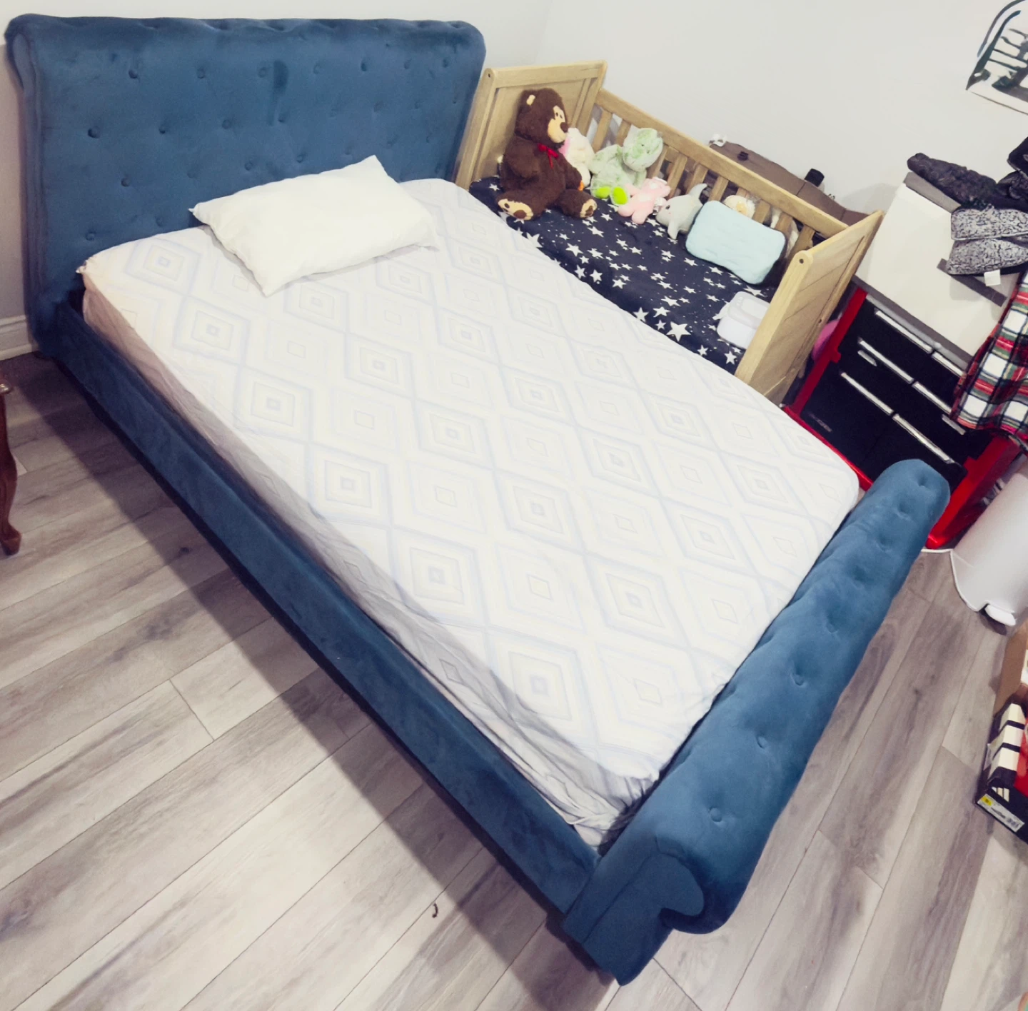 Blue Velvet Bed Frame