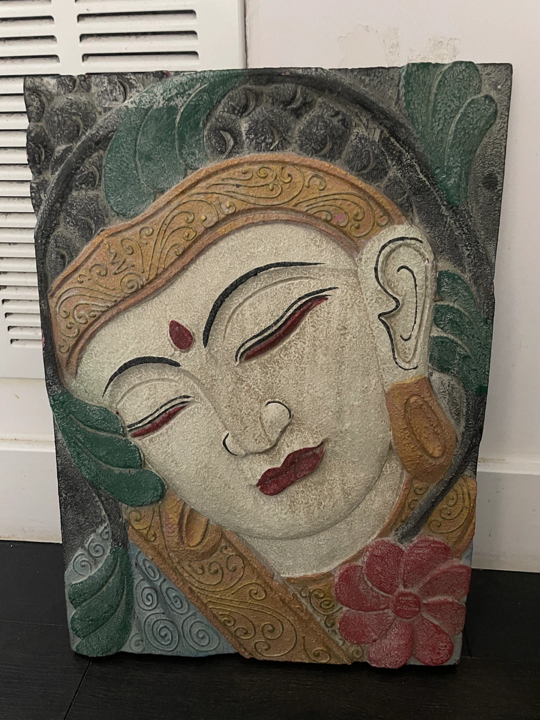 Decorative Wall Plaque from Bali- Buddha Face Art