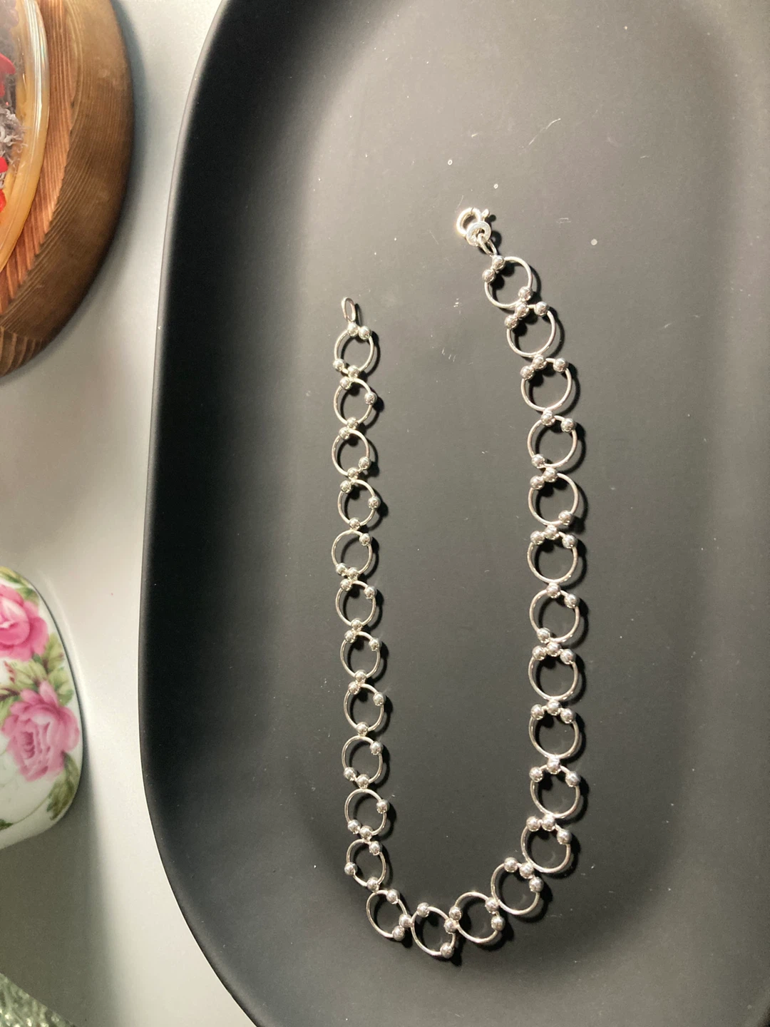 Sterling Silver  Circle Link Anklet - photo 2