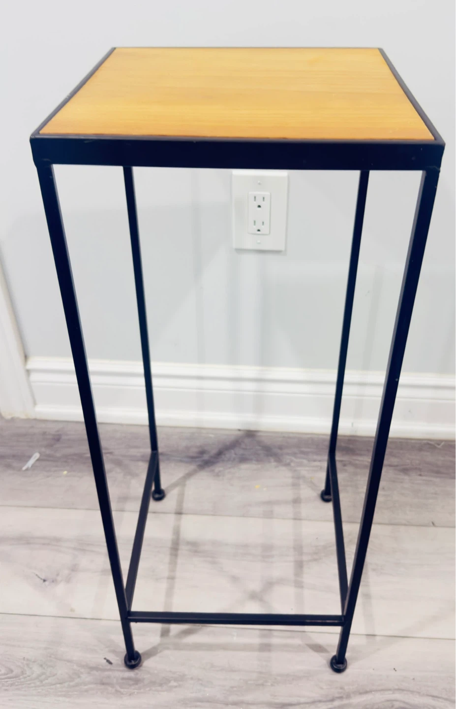 Small Accent Table with Wood Top - photo 2