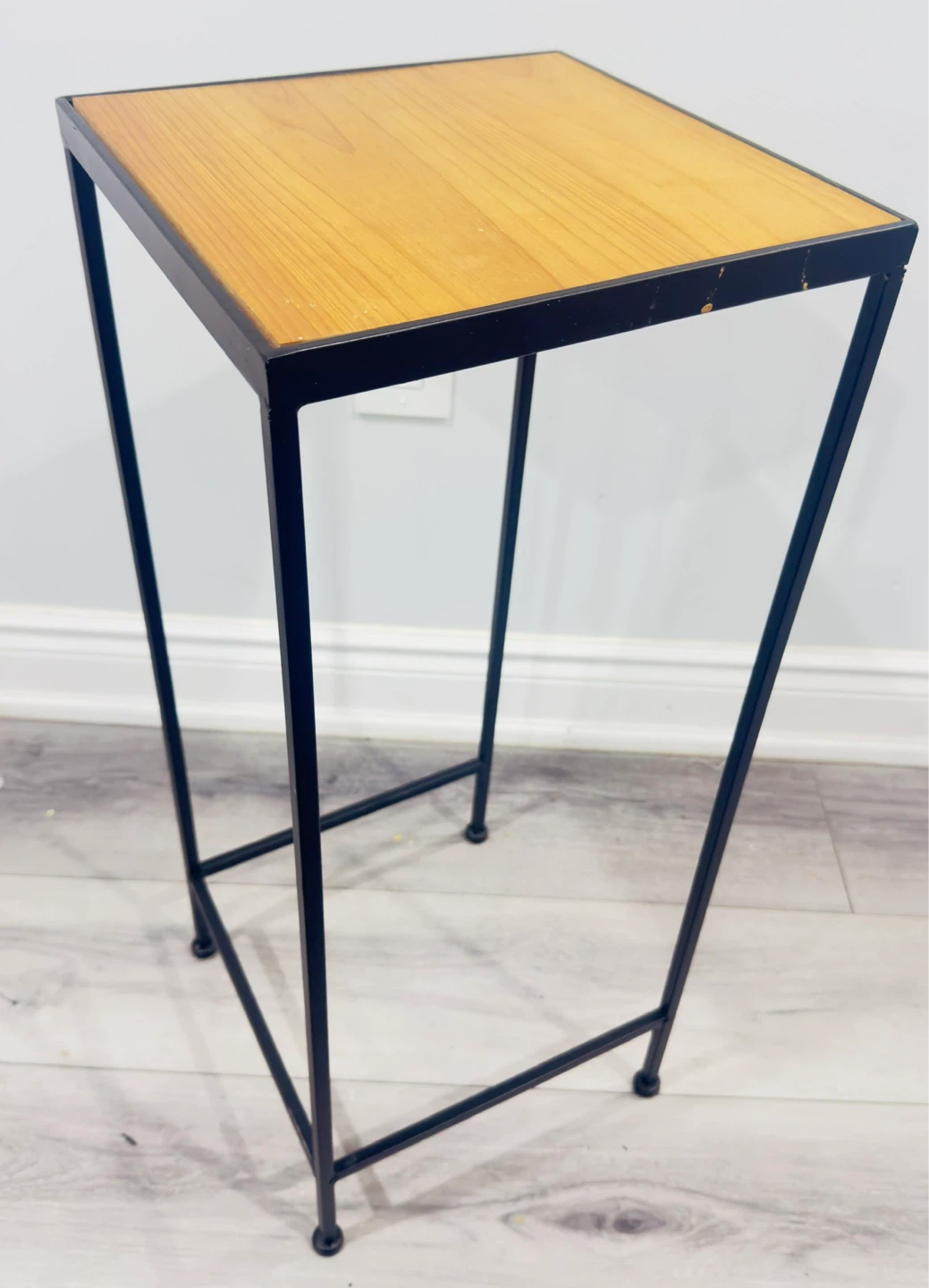 Small Accent Table with Wood Top