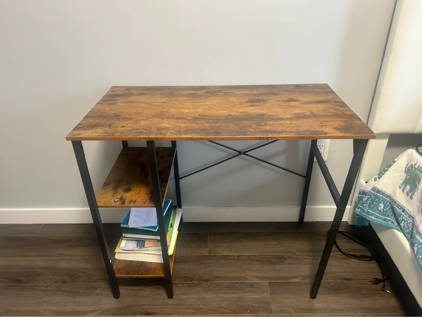 Compact Desk with Shelves - Rustic Brown 35inch - photo 2