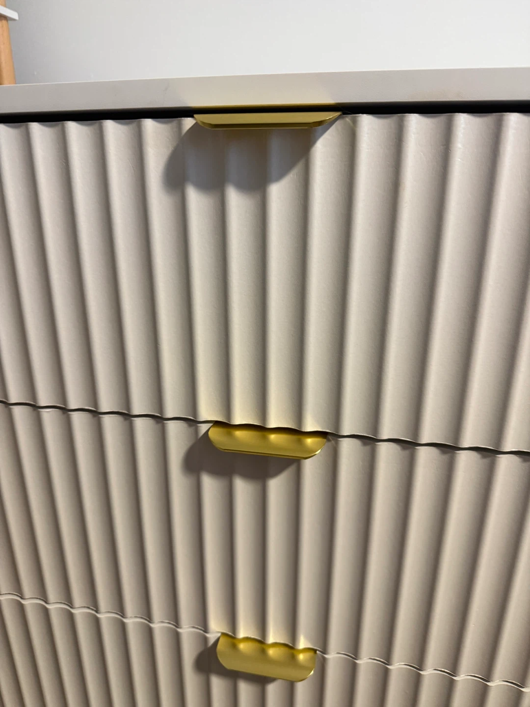 3-Drawer White Dresser with Gold Handles - photo 2