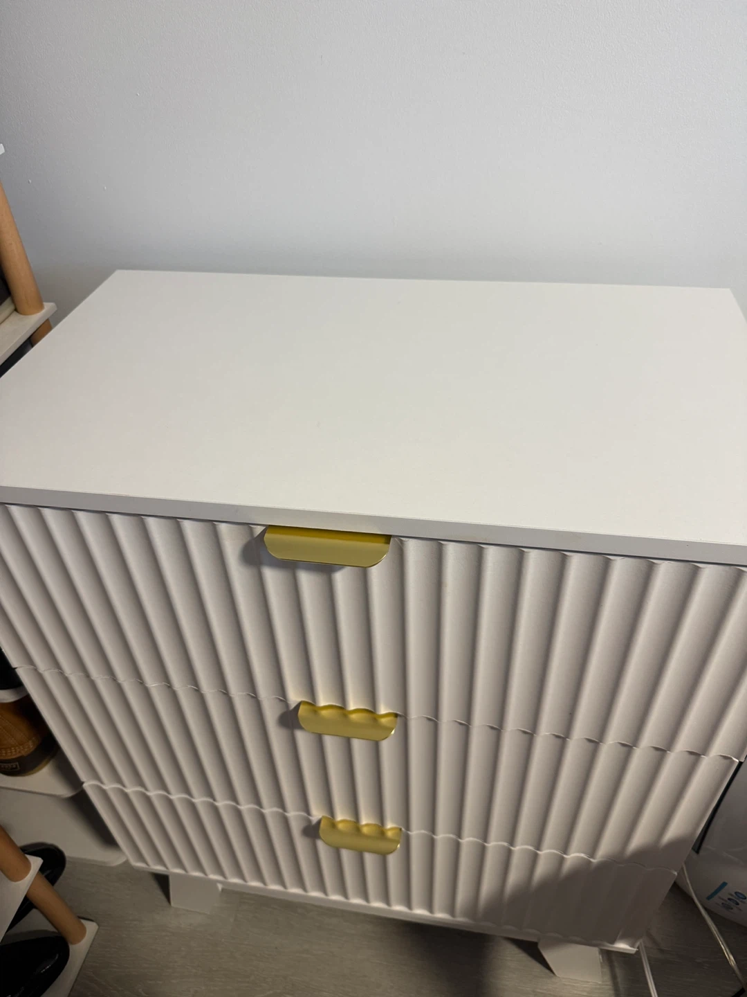 3-Drawer White Dresser with Gold Handles - photo 3