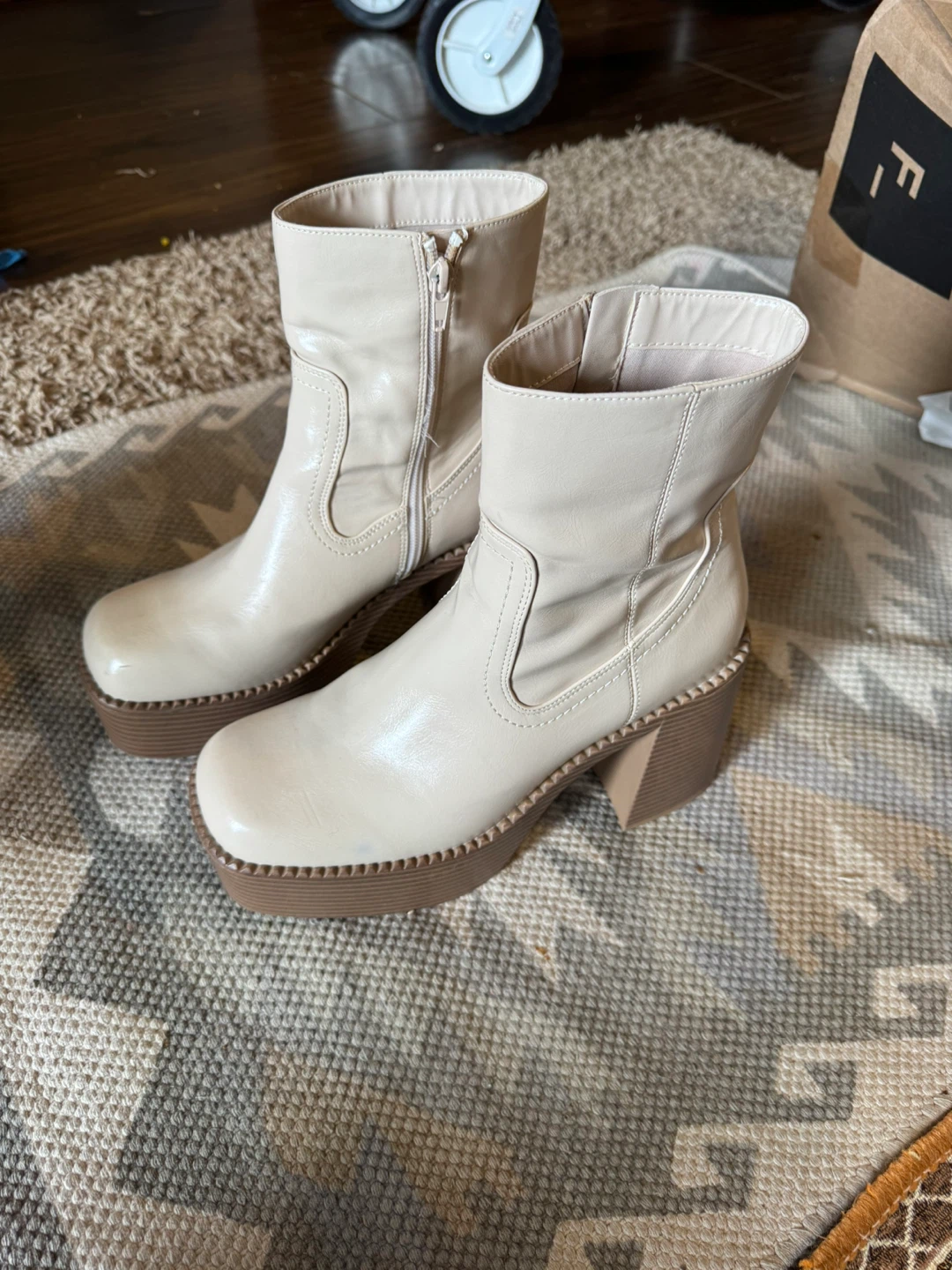 Call It Spring Cream Vegan Leather Platform Boots