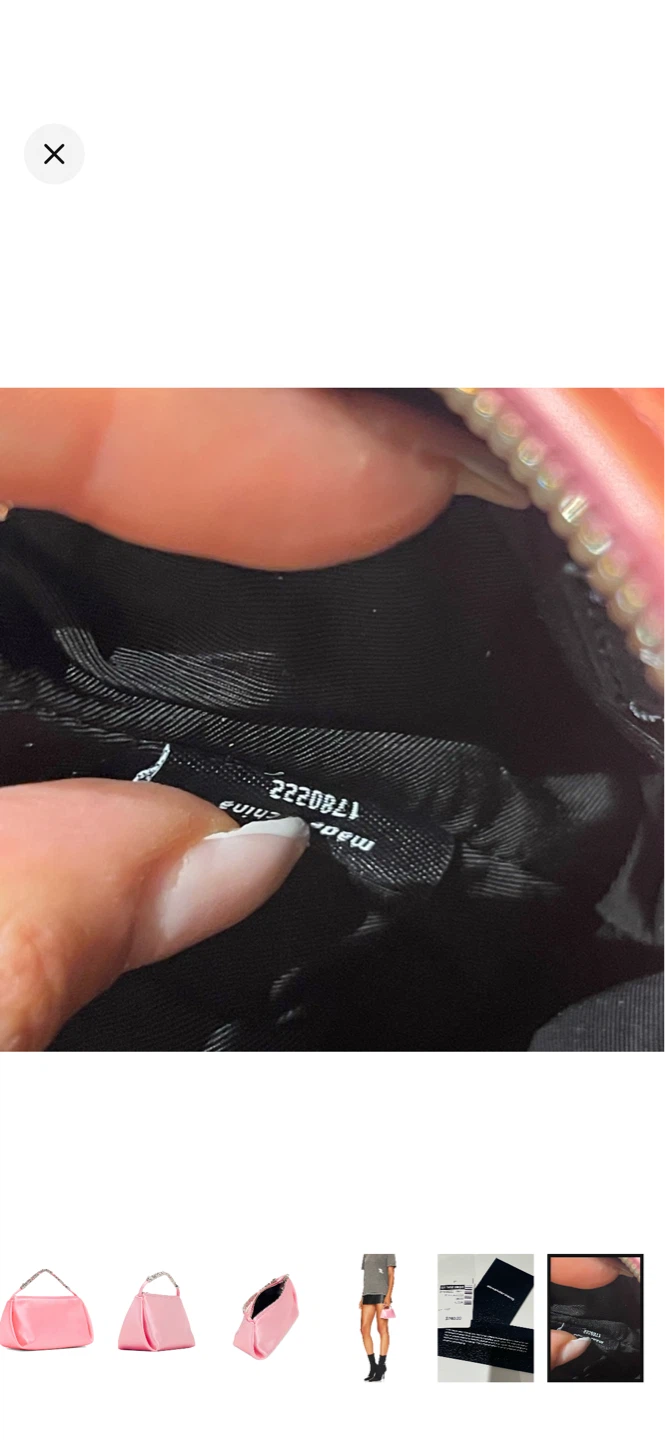 Alexander Wang Pink Satin Rhinestone Logo Shoulder Bag - photo 4