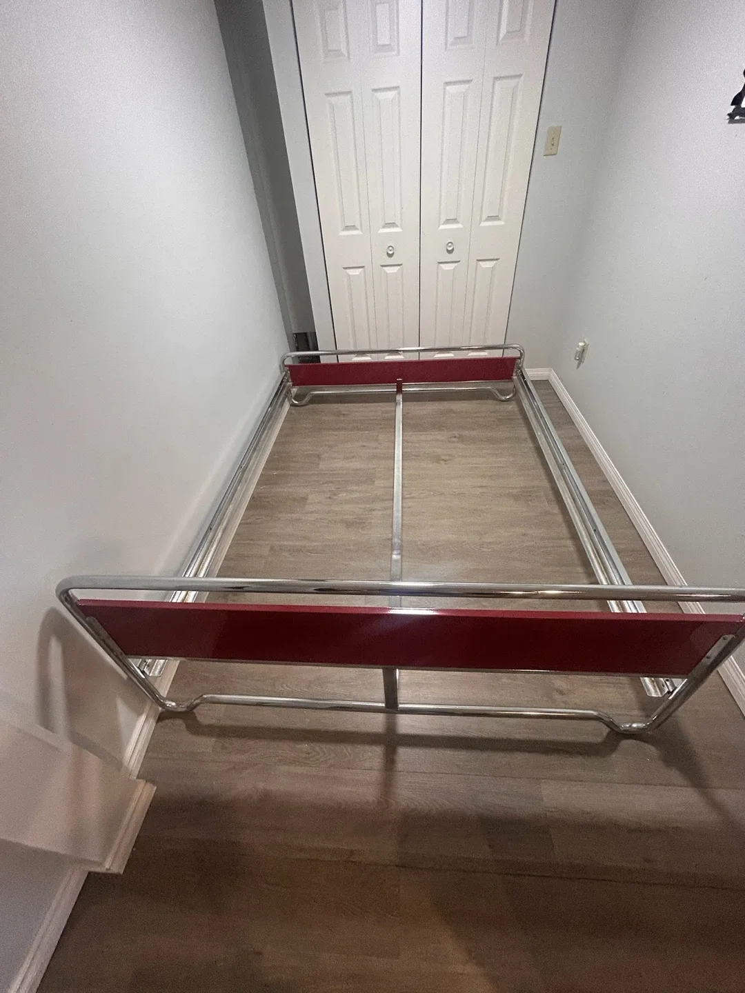 Red and Chrome Bed Frame - photo 2