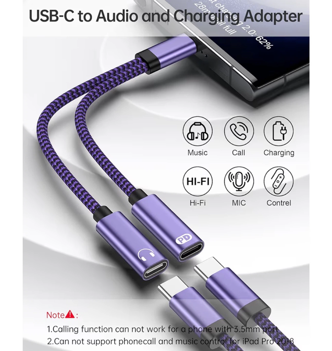 USB-C to Audio and Charging Adapter - photo 3