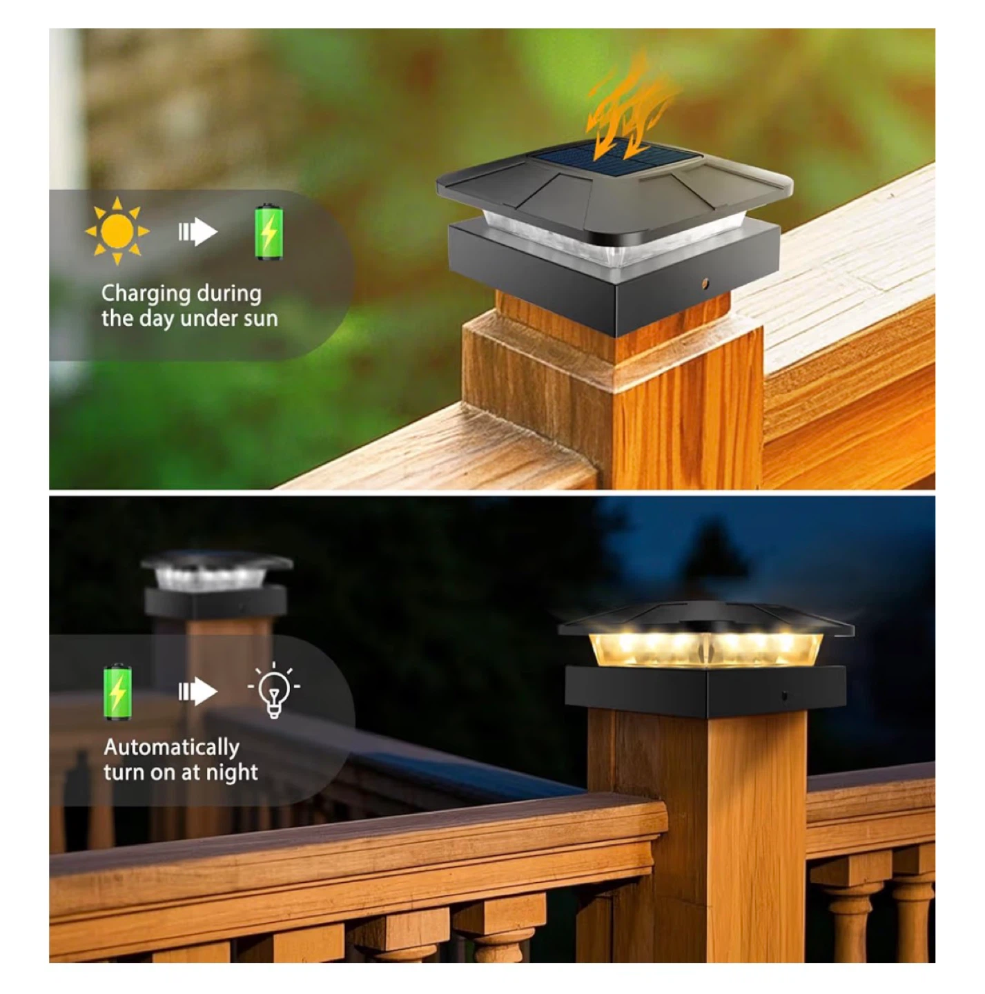 New! Peasur Solar Post Cap Lights - 20 Pack Black - photo 4