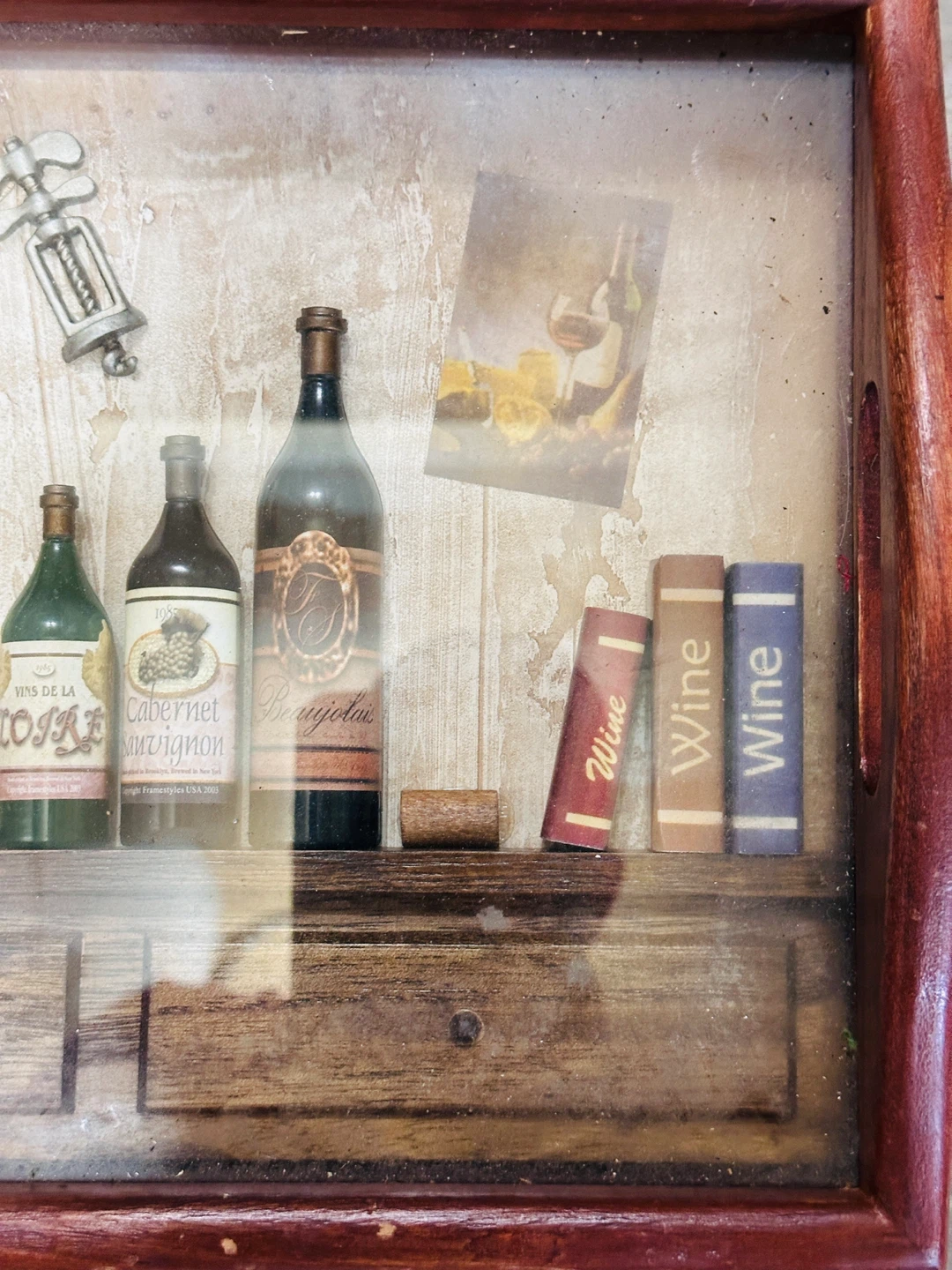 Wine Bottle Wooden Storage Case  Box Holds 3 Bottles Vintage - photo 4