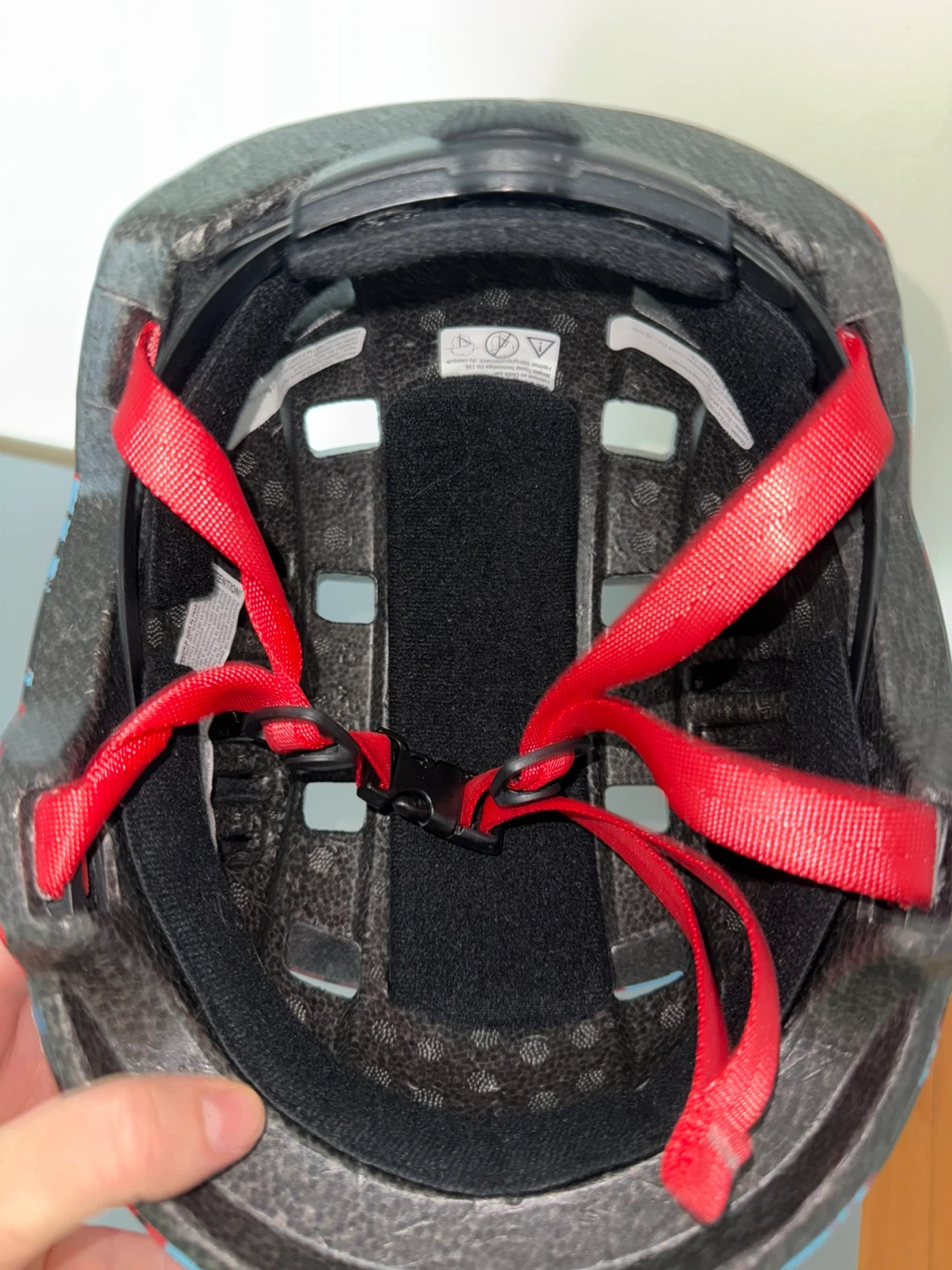 Red, Blue, and Black Splatter Design Bike Helmet - photo 2