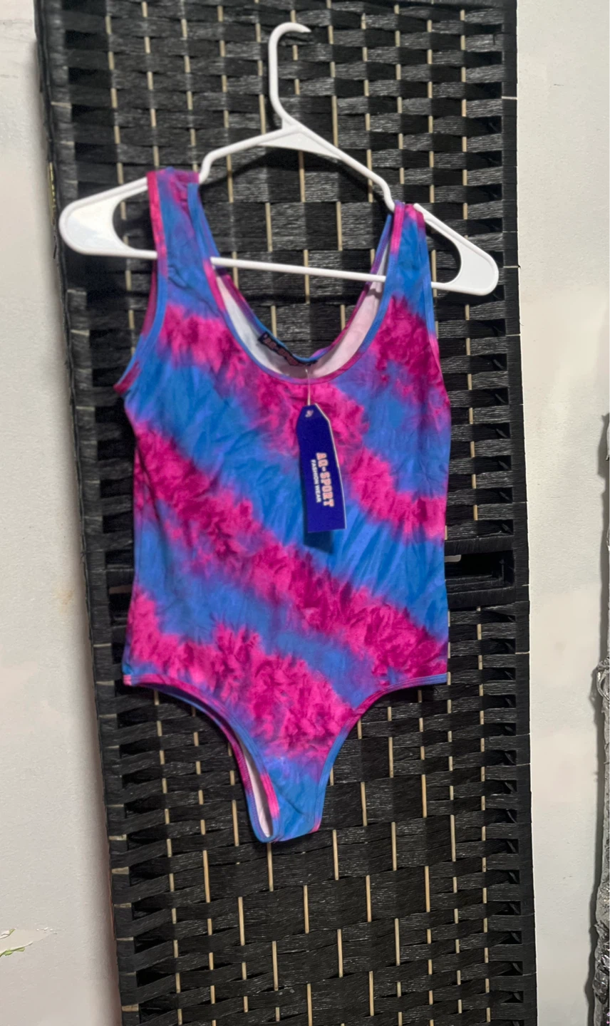 AS-SPORT Tie-Dye Bodysuit - Blue/Pink size M