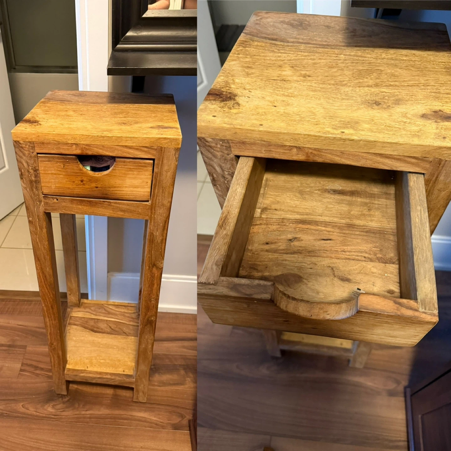 Wooden Accent Table with Drawer
