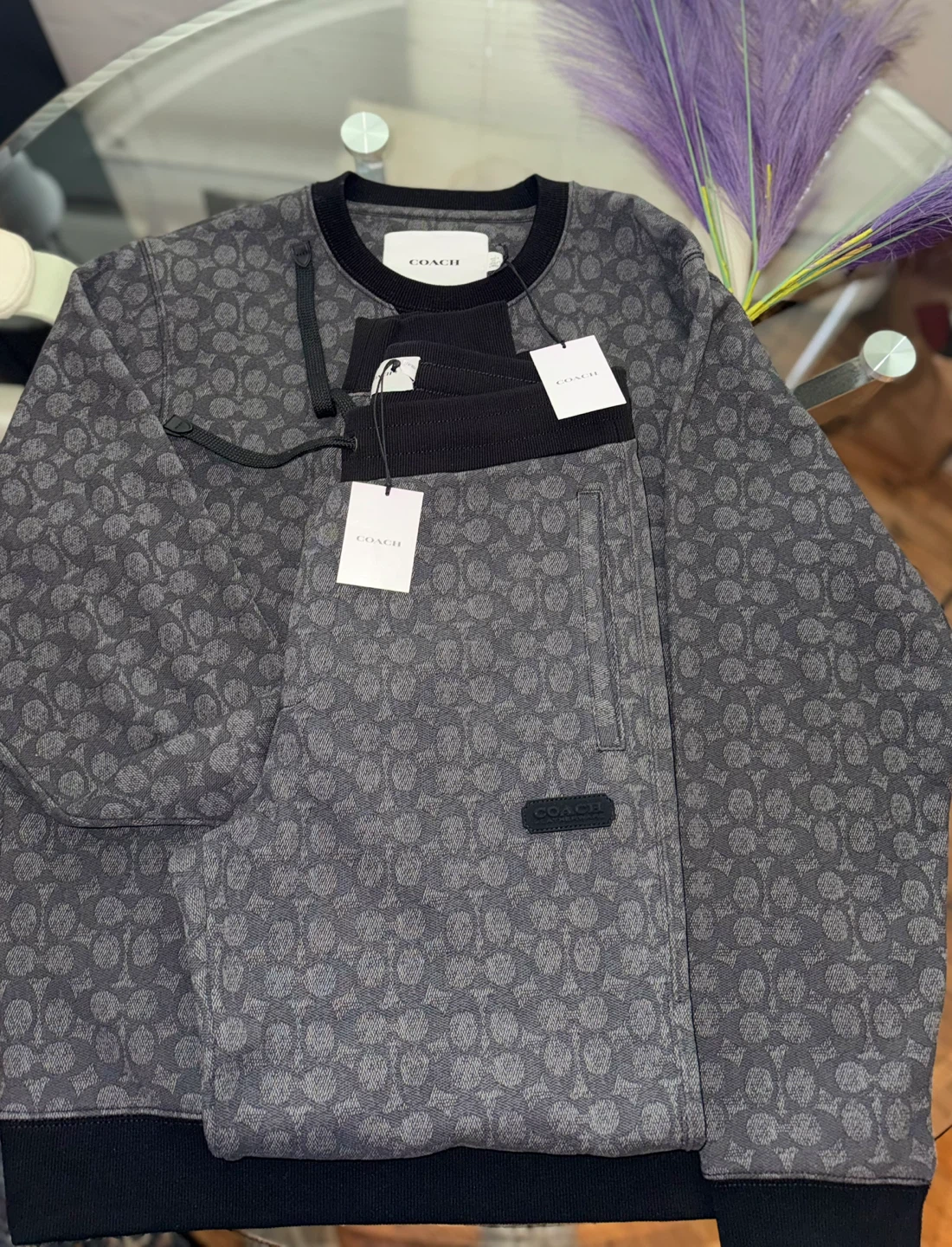 COACH Men's Signature Print Sweatshirt and Jogger Set