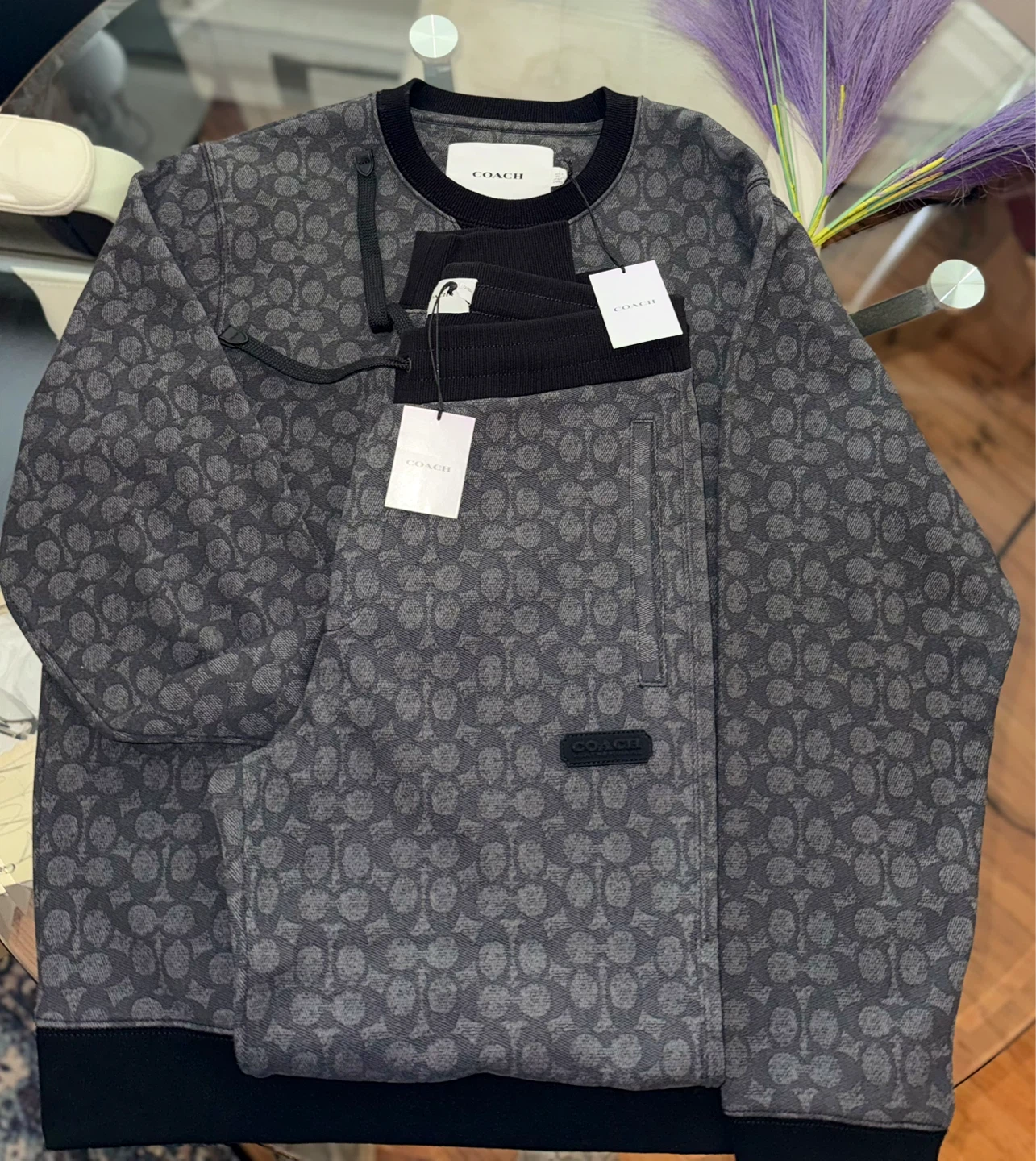 COACH Men's Signature Print Sweatshirt and Jogger Set - photo 3