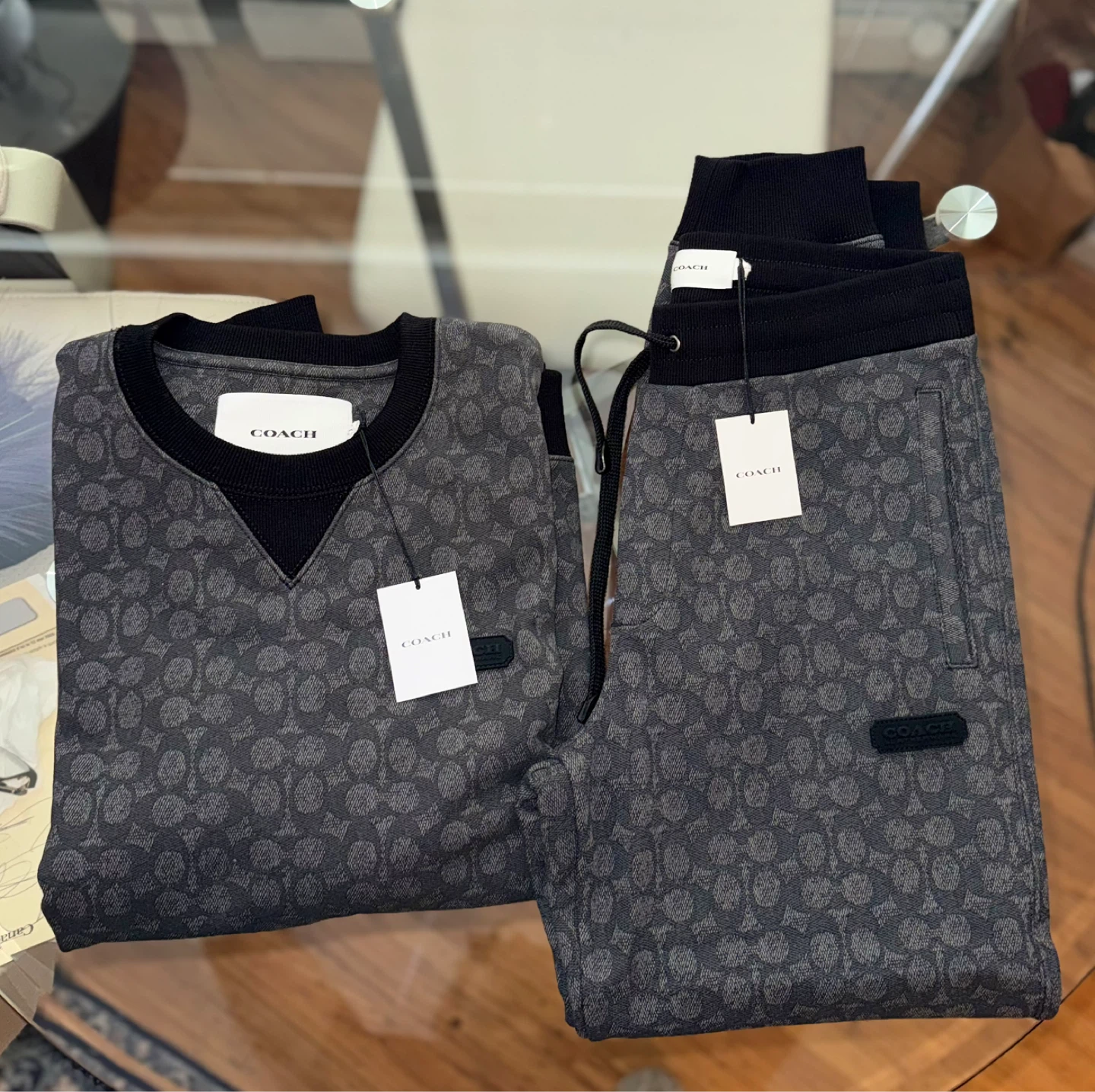 COACH Men's Signature Print Sweatshirt and Jogger Set - photo 2