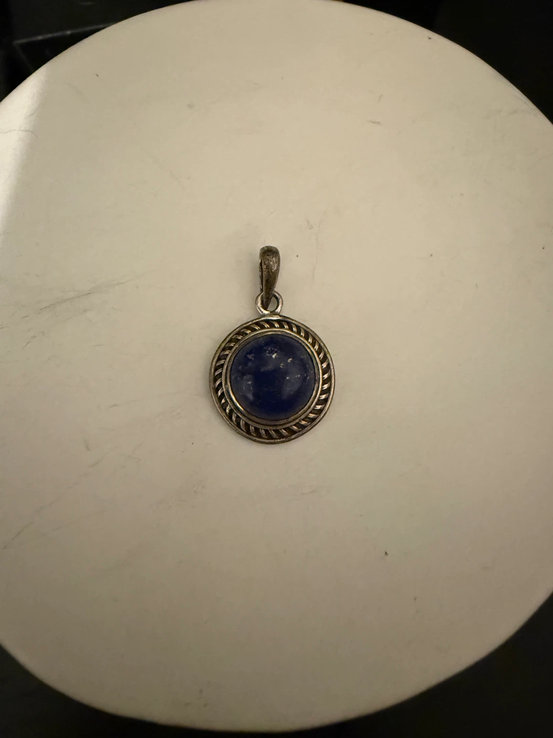 Sterling Silver 925 Blue Stone Pendant Necklace