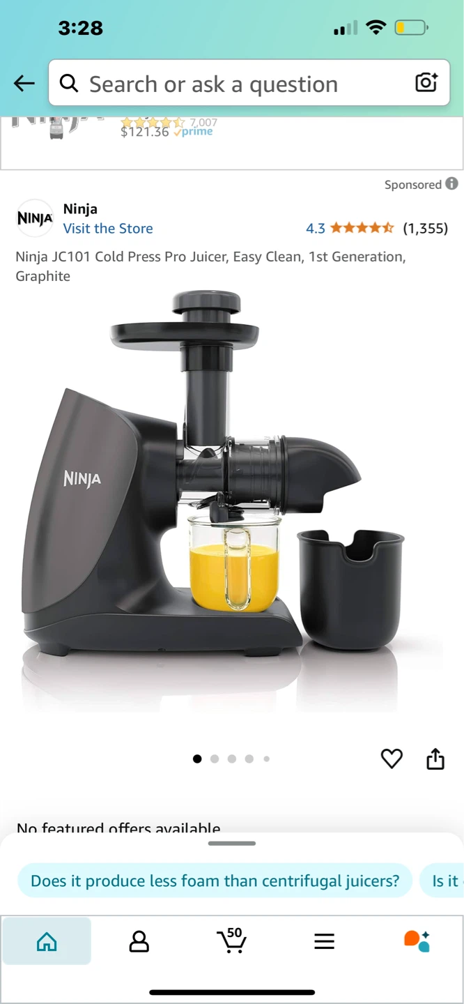 Ninja JC101 Cold Press Pro Juicer, Easy Clean, Graphite