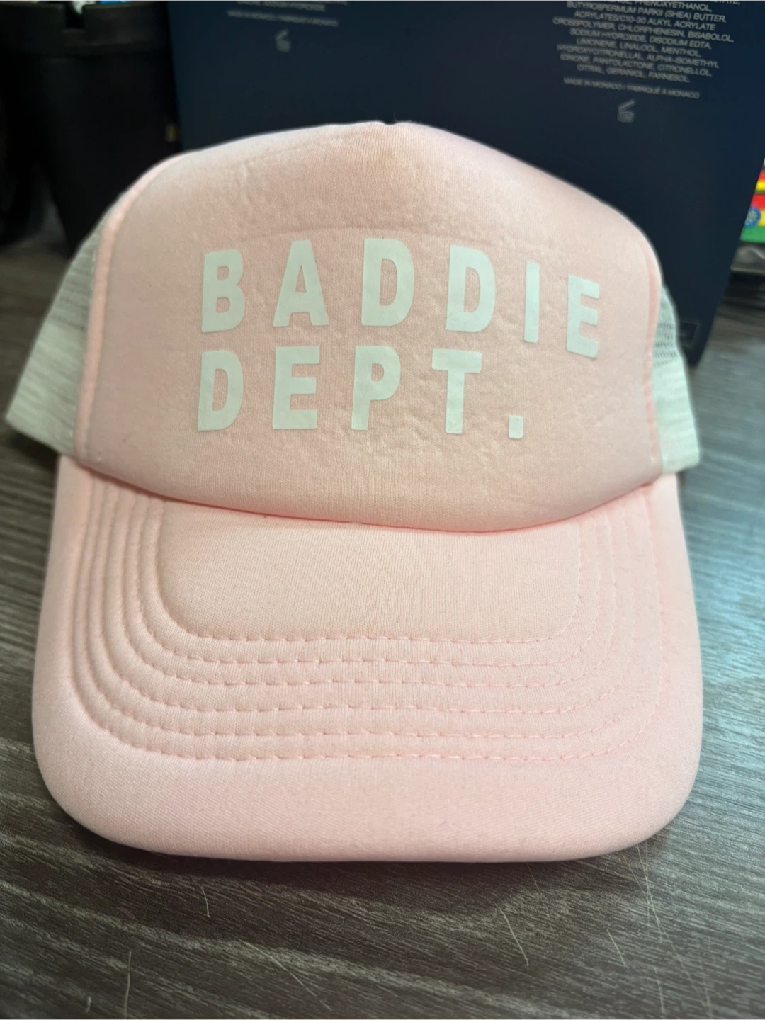 Women’s Pink with white mesh back-Baddie Dept. Trucker Hat