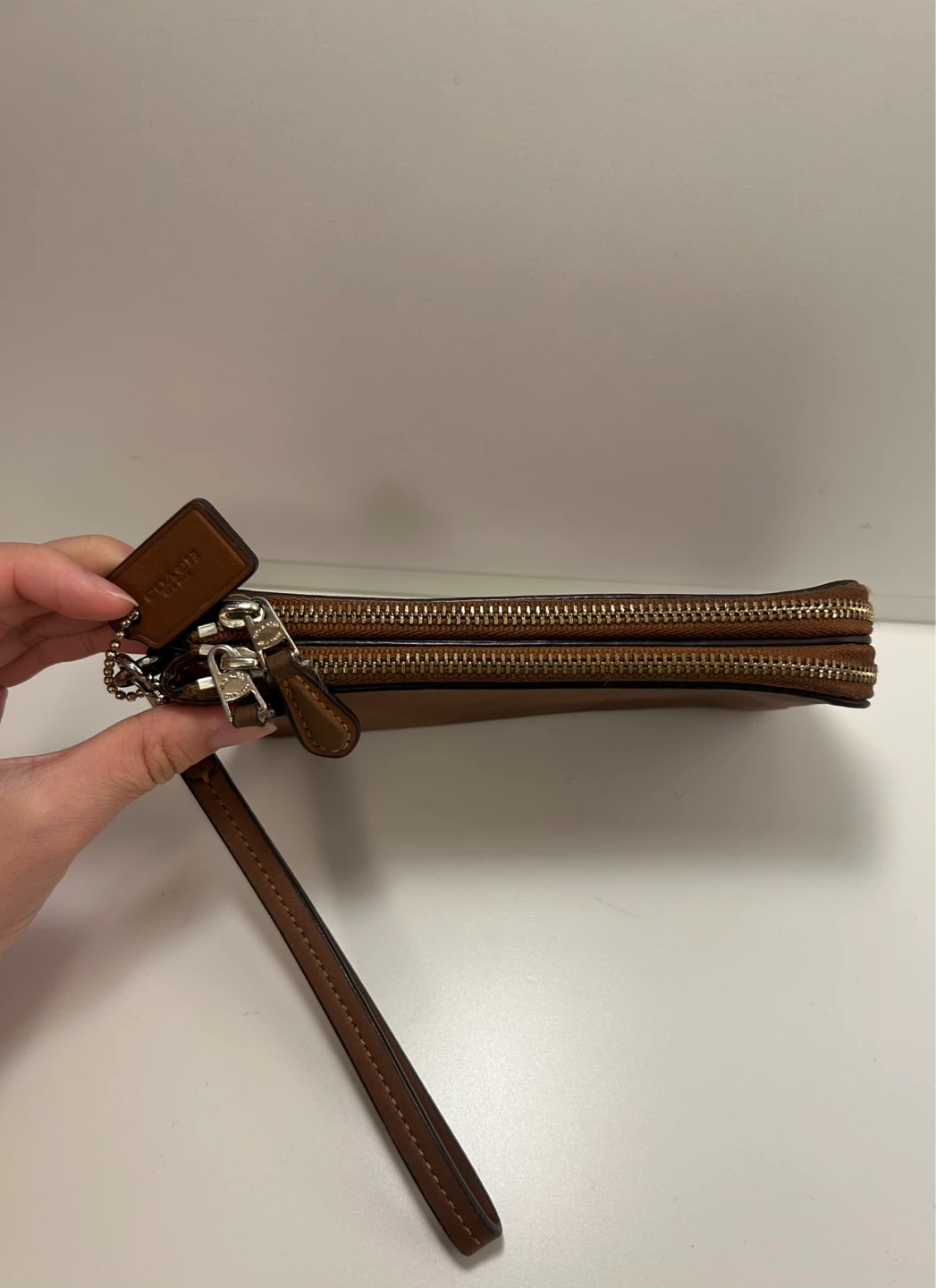 Coach Brown Leather Wristlet Wallet (Used) - photo 2