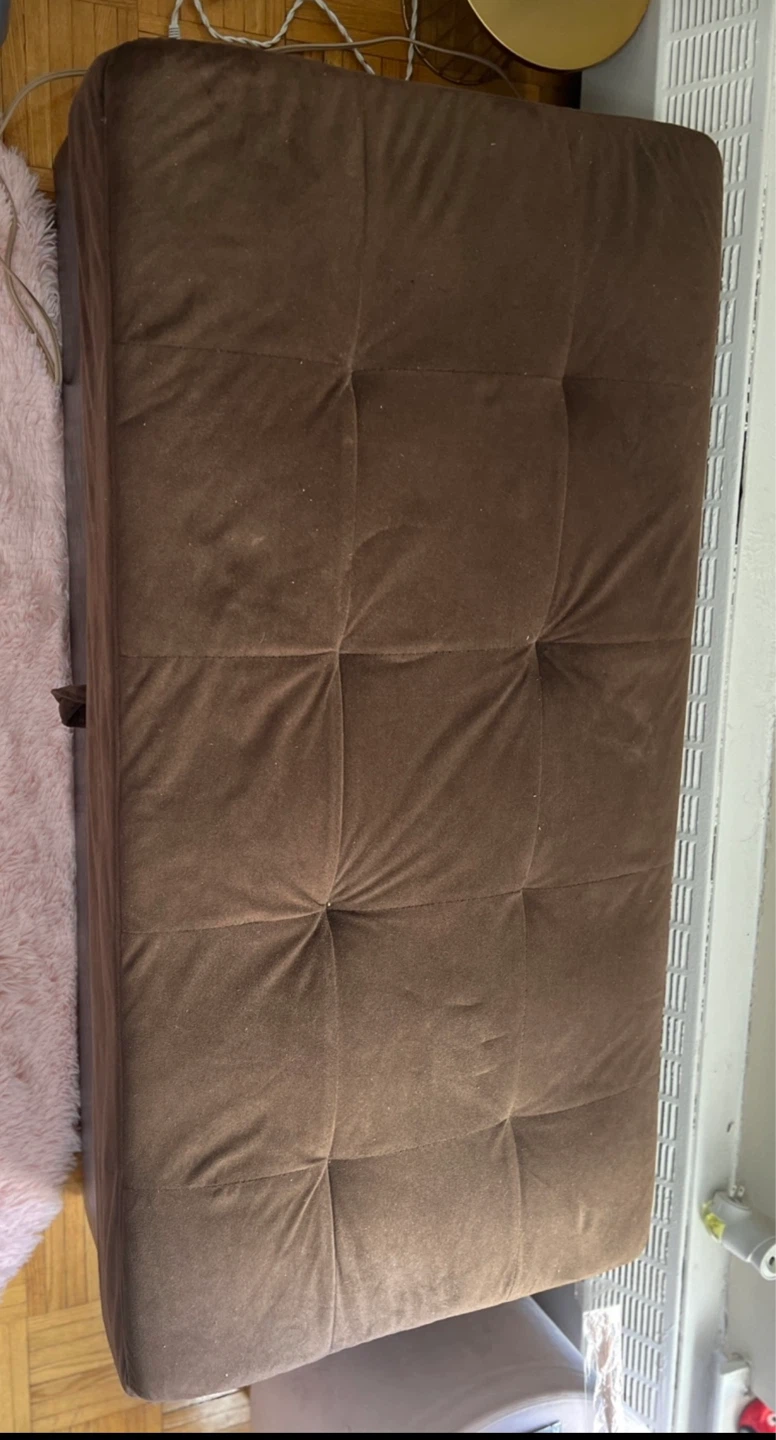Brown Tufted Futon Sofa Bed - photo 2