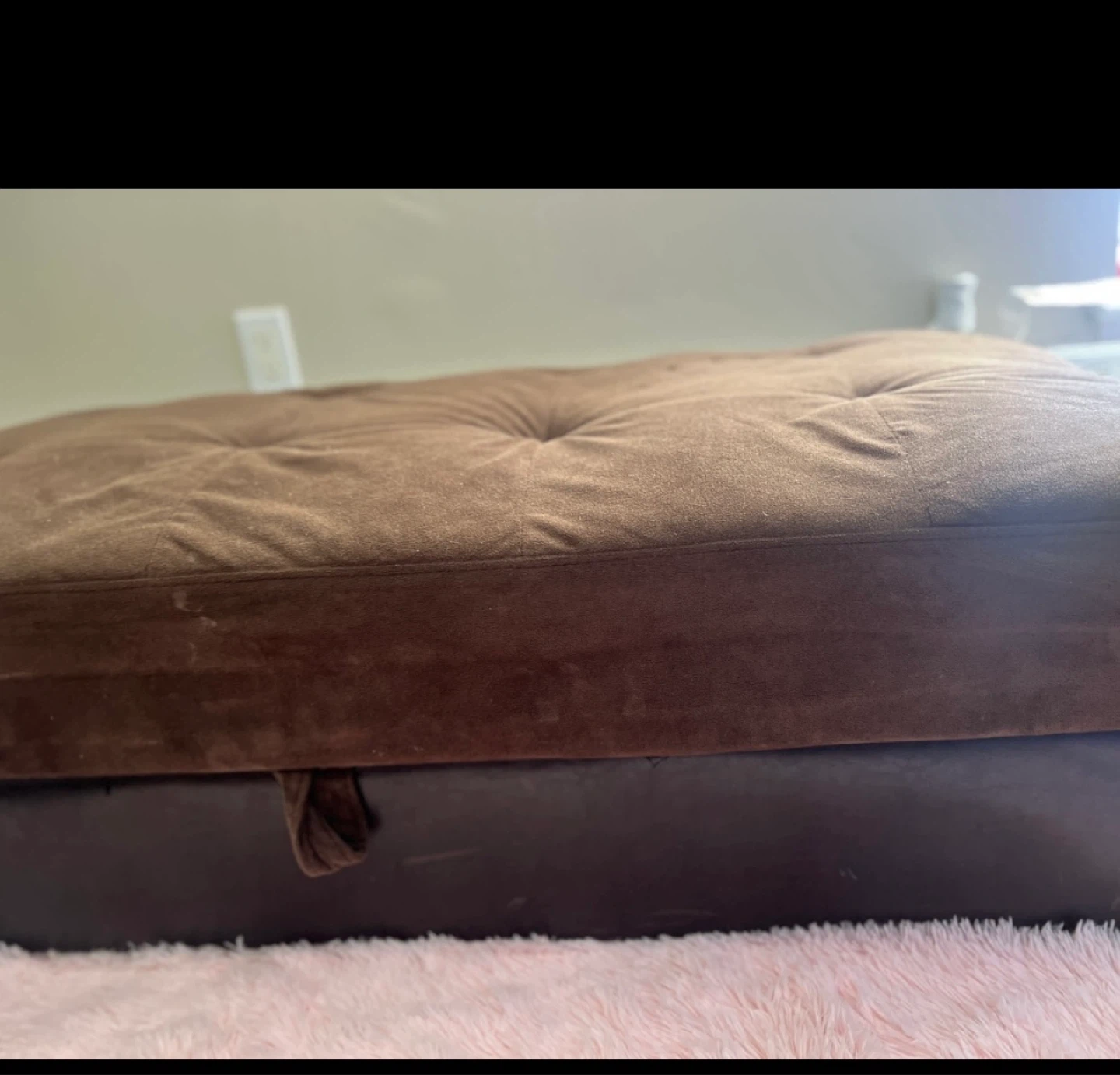 Brown Tufted Futon Sofa Bed