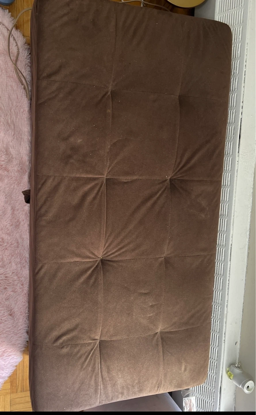 Brown Tufted Futon Sofa Bed - photo 3