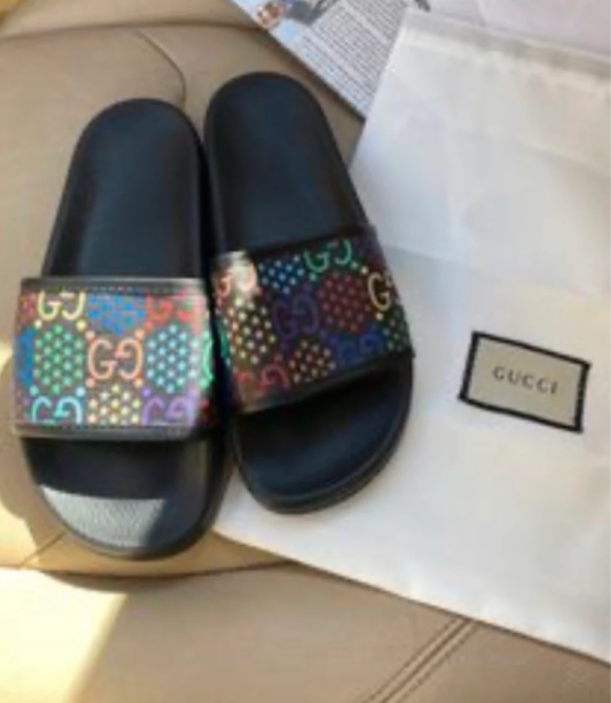 Gucci Slides - Multicolor GG Pattern