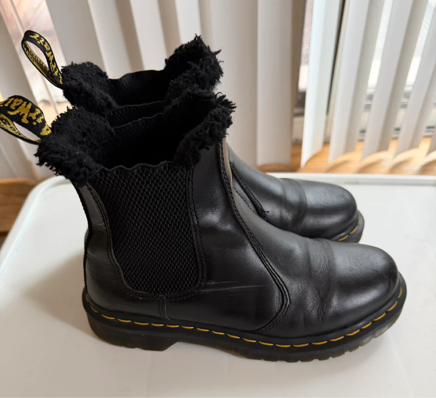 Dr. Martens Black Leather Fur Lined Chelsea Boots - photo 3