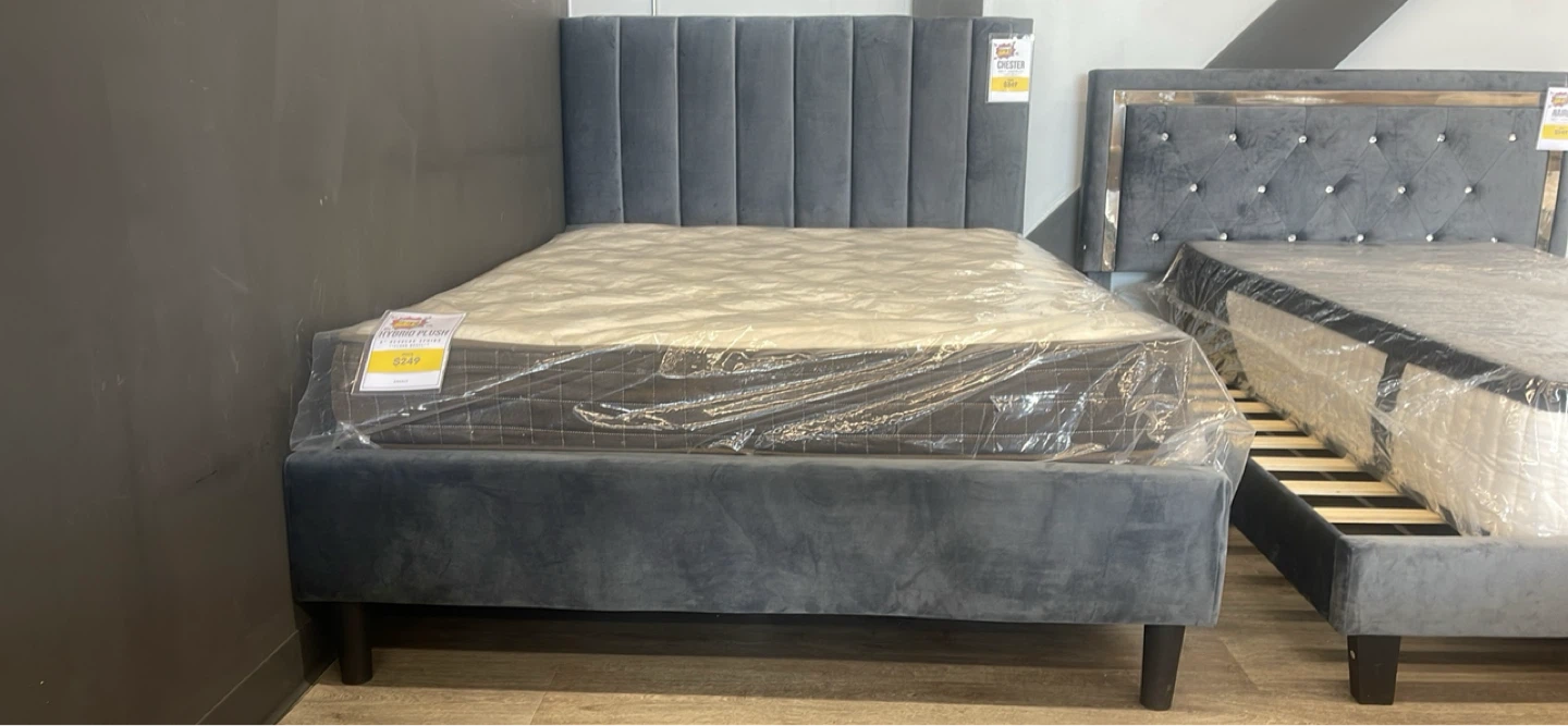 FLOOR MODEL FOR SALE!!  DOUBLE MATTRESS AND BED FRAME