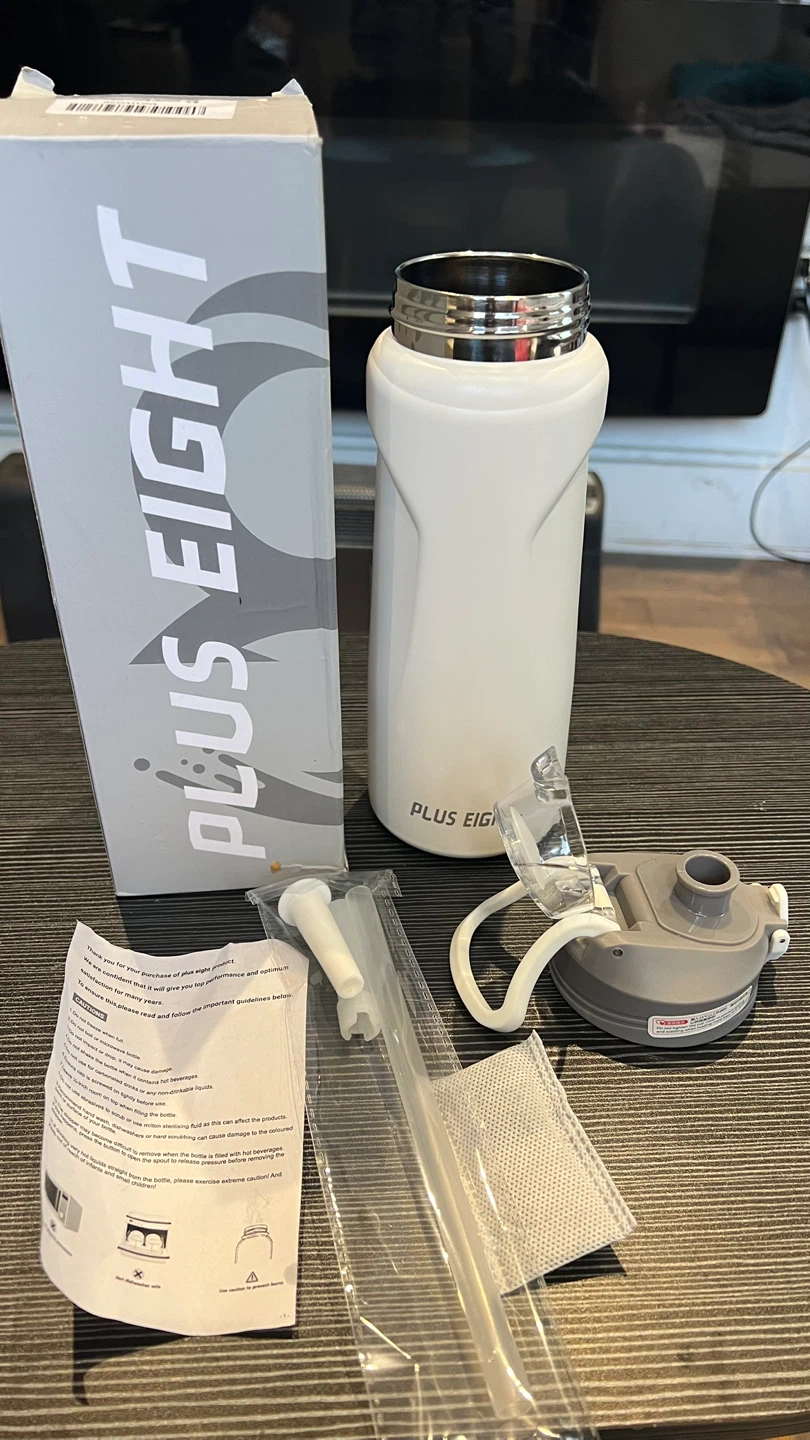 Plus Eight Water Bottle with Straw Lid
