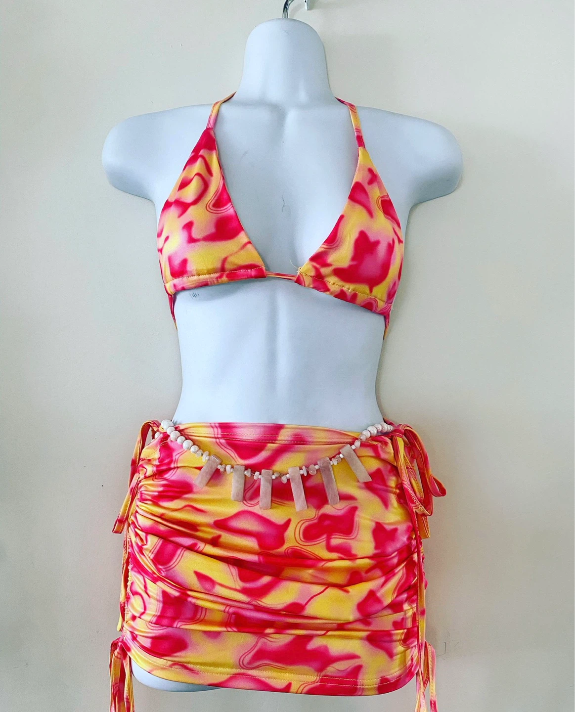 Women's Bikini Swimsuit with Ruched Skirt Set