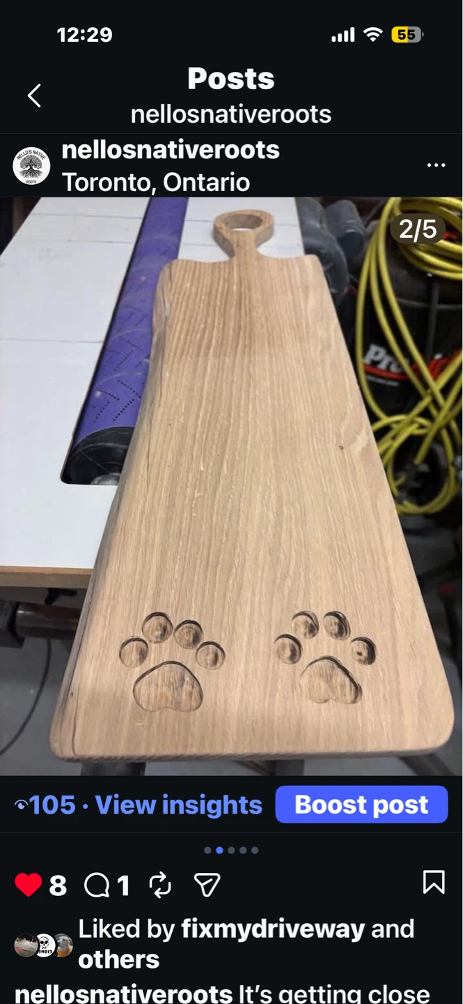 Wooden Cutting Board with Paw Prints - photo 4