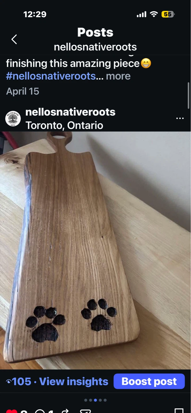 Wooden Cutting Board with Paw Prints - photo 5