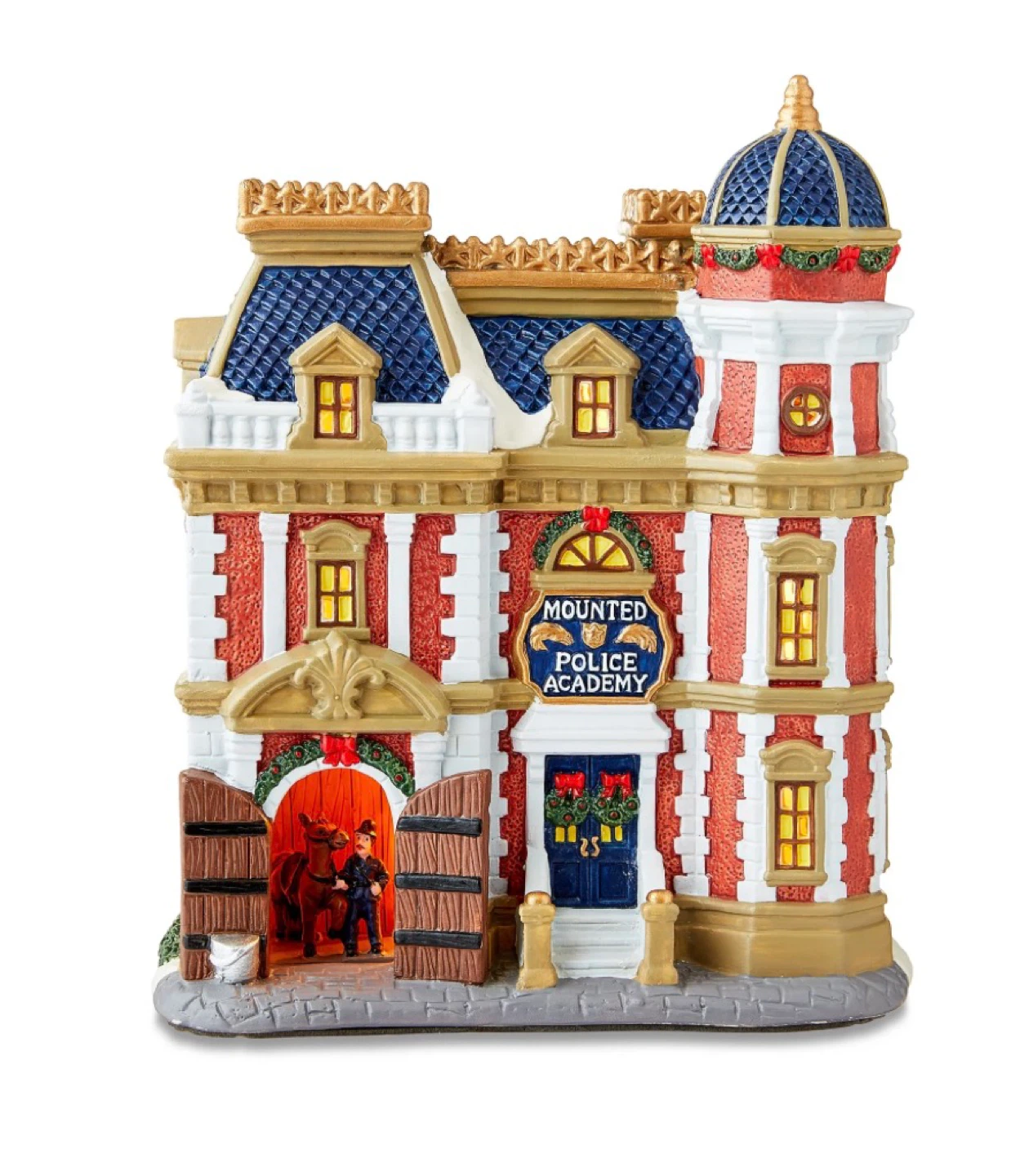 Holiday Time Mounted Police Academy Light-Up Building