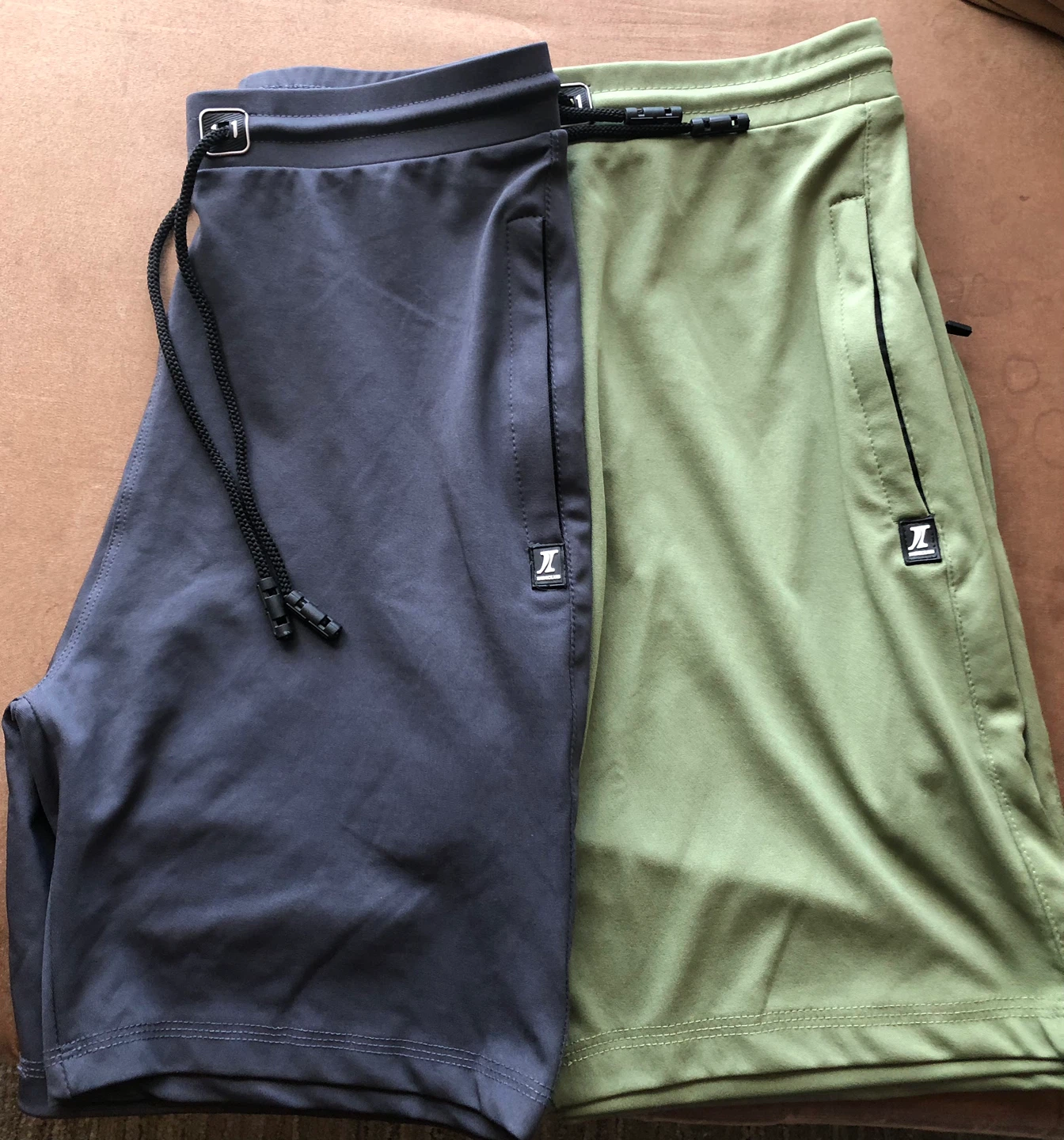 Boys Shorts - Grey & Olive Green